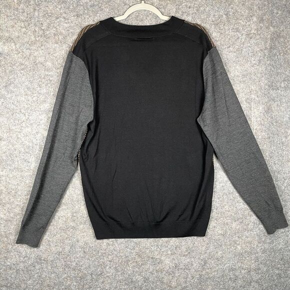 Salvatore Ferragamo Virgin Wool Made in Italy Mens V-Neck Sweater Large $382 USA - Picture 4 of 10